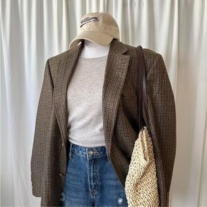 Brown Checkered Men's Blazer